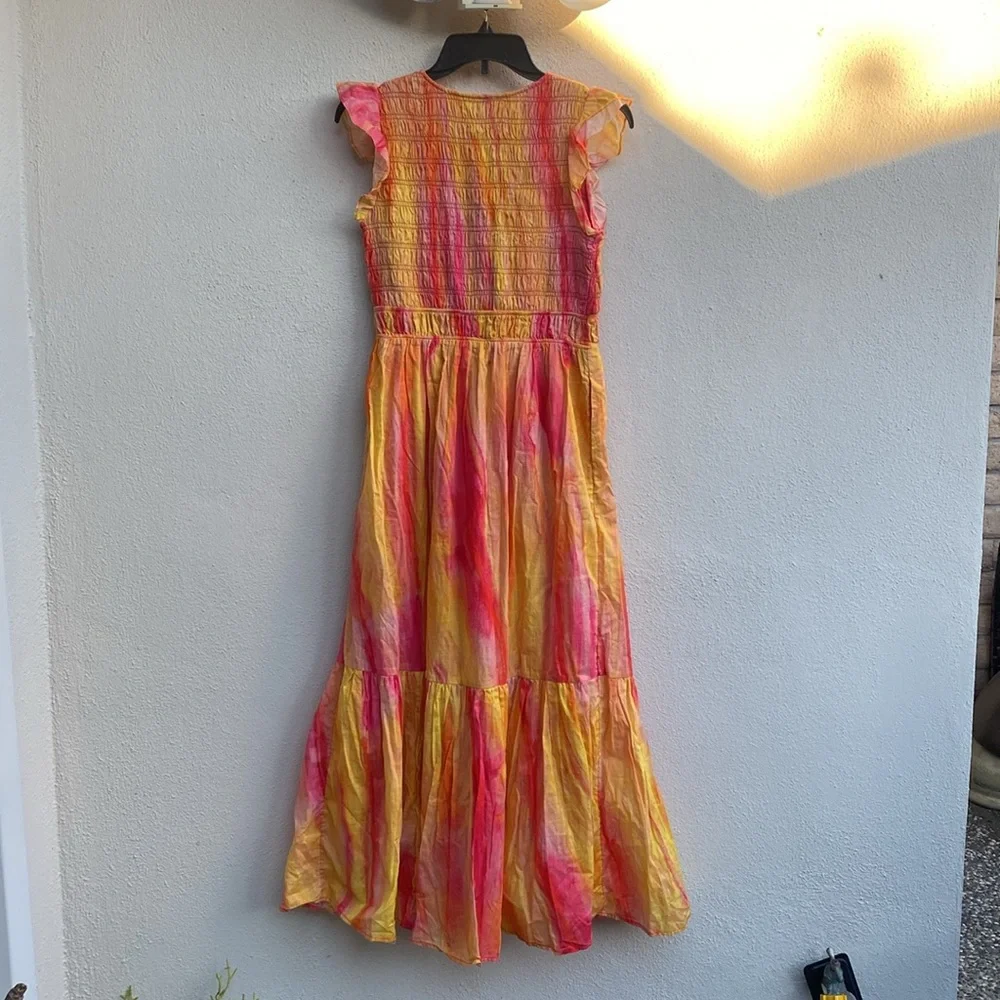 Anthropologie The Peregrine Midi Dress Pink Orange Maxi Size XS - Picture 14 of 16